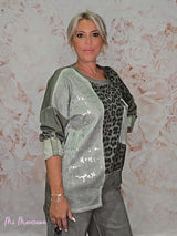 SUDADERA LAVADA METALIZADA ANIMAL PRINT - Mi Marciana