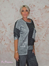 SUDADERA LAVADA METALIZADA ANIMAL PRINT - Mi Marciana