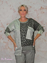 SUDADERA LAVADA METALIZADA ANIMAL PRINT - Mi Marciana