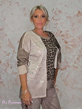 SUDADERA LAVADA METALIZADA ANIMAL PRINT - Mi Marciana