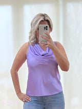 TOP LENCERO ESCOTE DRAPEADO LILA - Mi Marciana