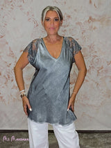 TOP LENCERO MANGA ENCAJE JOT - Mi Marciana