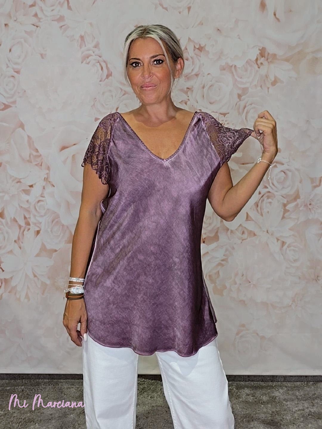 TOP LENCERO MANGA ENCAJE JOT - Mi Marciana