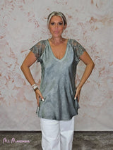 TOP LENCERO MANGA ENCAJE JOT - Mi Marciana