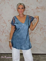 TOP LENCERO MANGA ENCAJE JOT - Mi Marciana