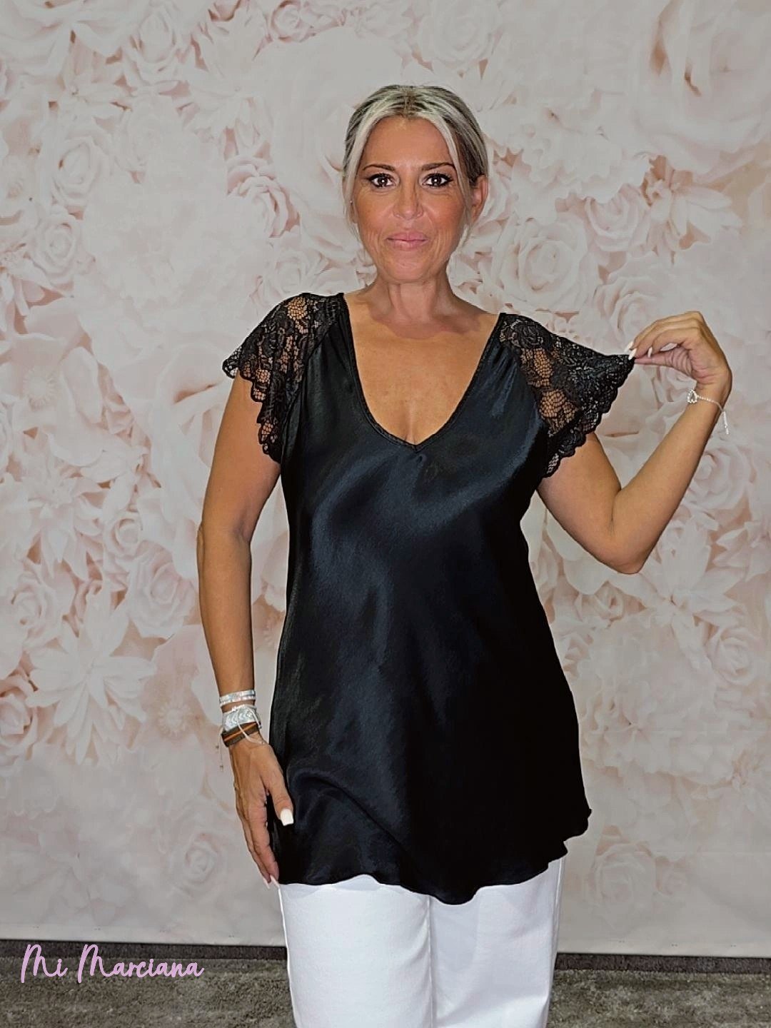 TOP LENCERO MANGA ENCAJE JOT - Mi Marciana