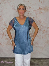 TOP LENCERO MANGA ENCAJE JOT - Mi Marciana