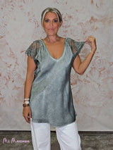 TOP LENCERO MANGA ENCAJE JOT - Mi Marciana