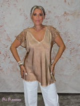 TOP LENCERO MANGA ENCAJE JOT - Mi Marciana