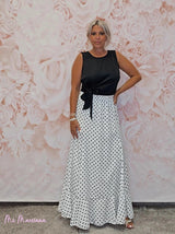 TOP SATÉN COMBINADO NUDO LATERAL - Mi Marciana