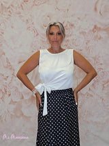 TOP SATÉN COMBINADO NUDO LATERAL - Mi Marciana