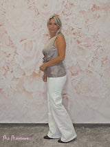 TOP SATÉN COMBINADO NUDO LATERAL - Mi Marciana