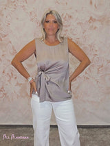 TOP SATÉN COMBINADO NUDO LATERAL - Mi Marciana