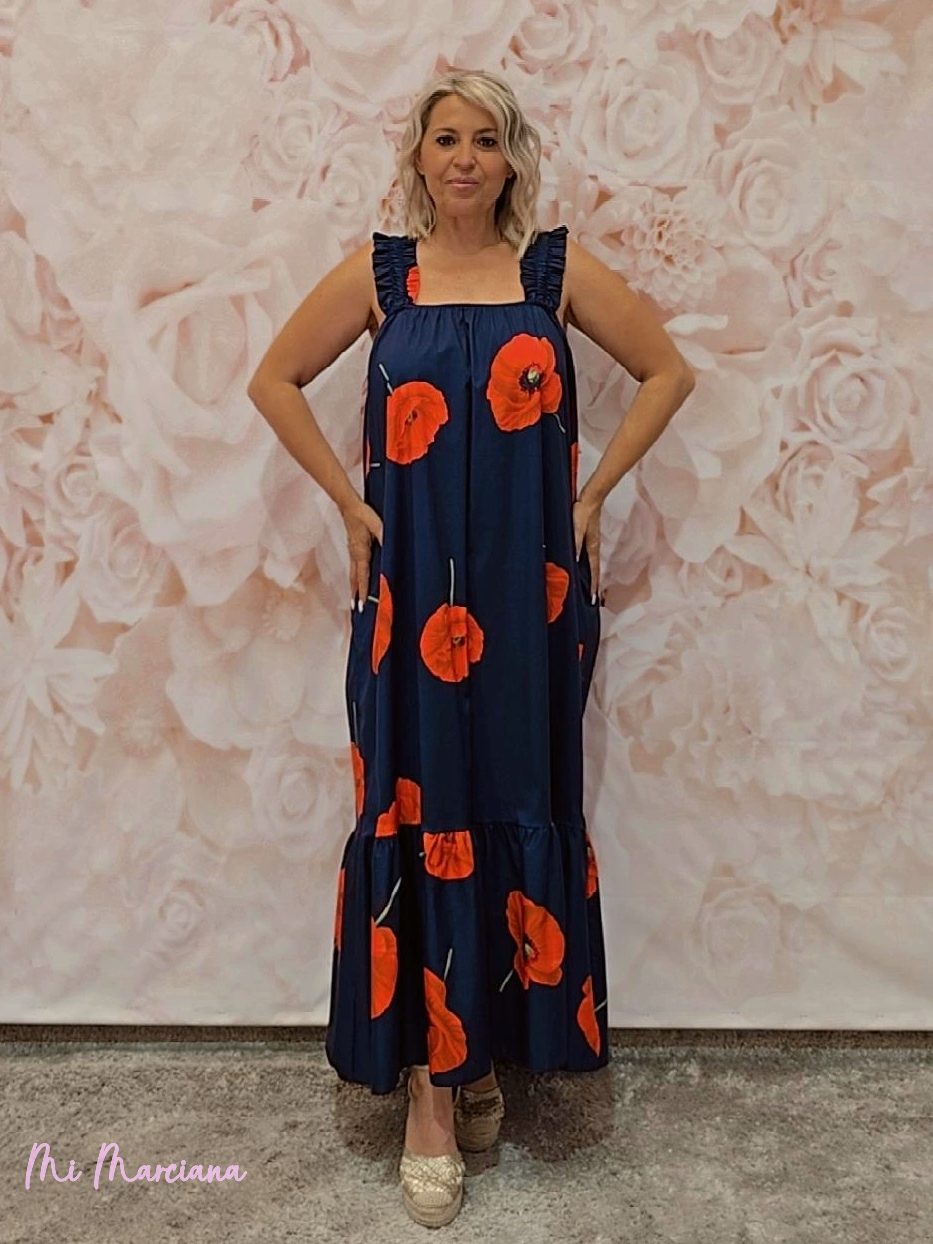 VESTIDO AMAPOLA MARINO - Mi Marciana