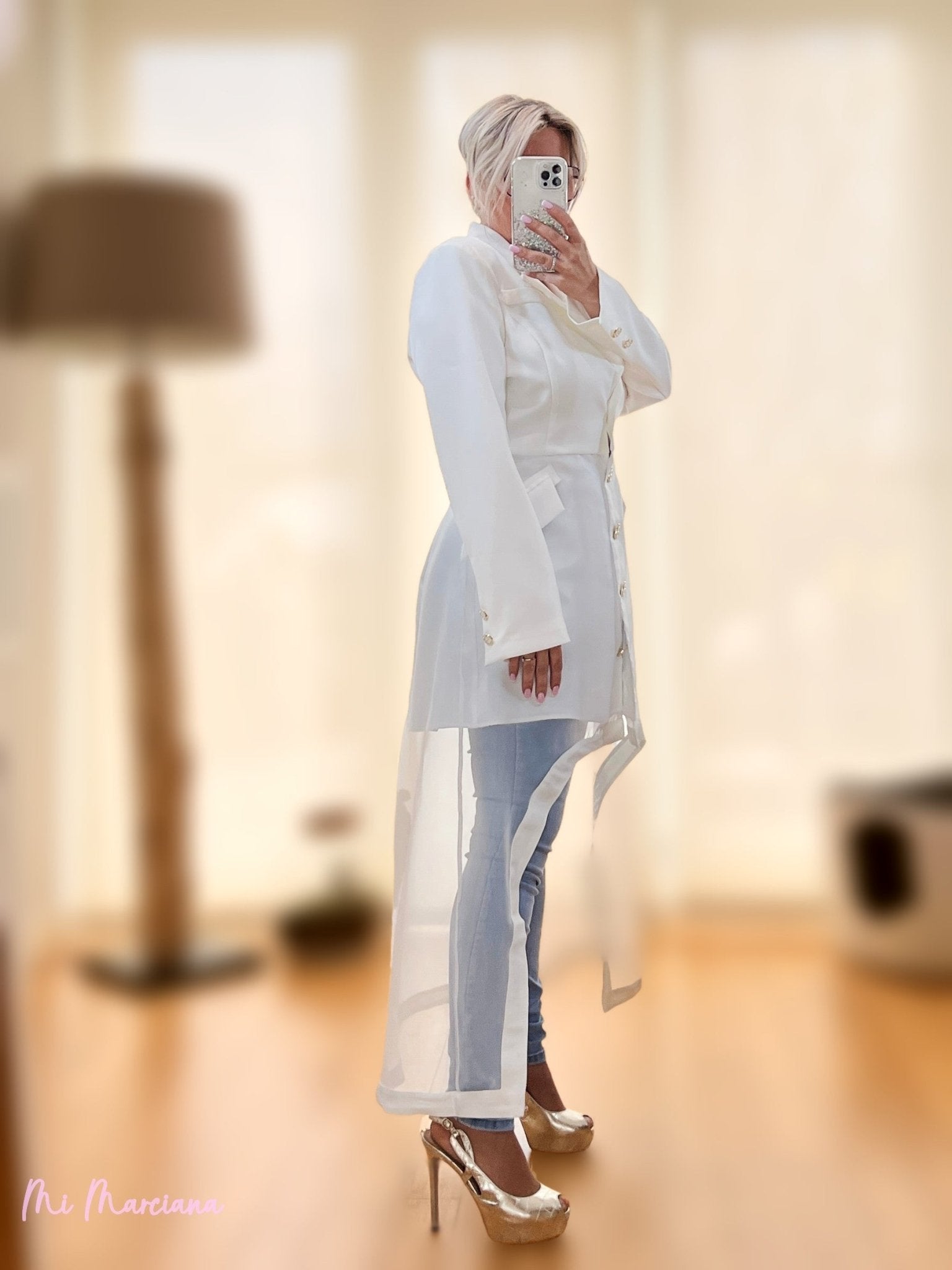 VESTIDO BLAZER TUL BLANCO - Mi Marciana