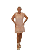 VESTIDO BLONDA BORLAS ROSA - Mi Marciana