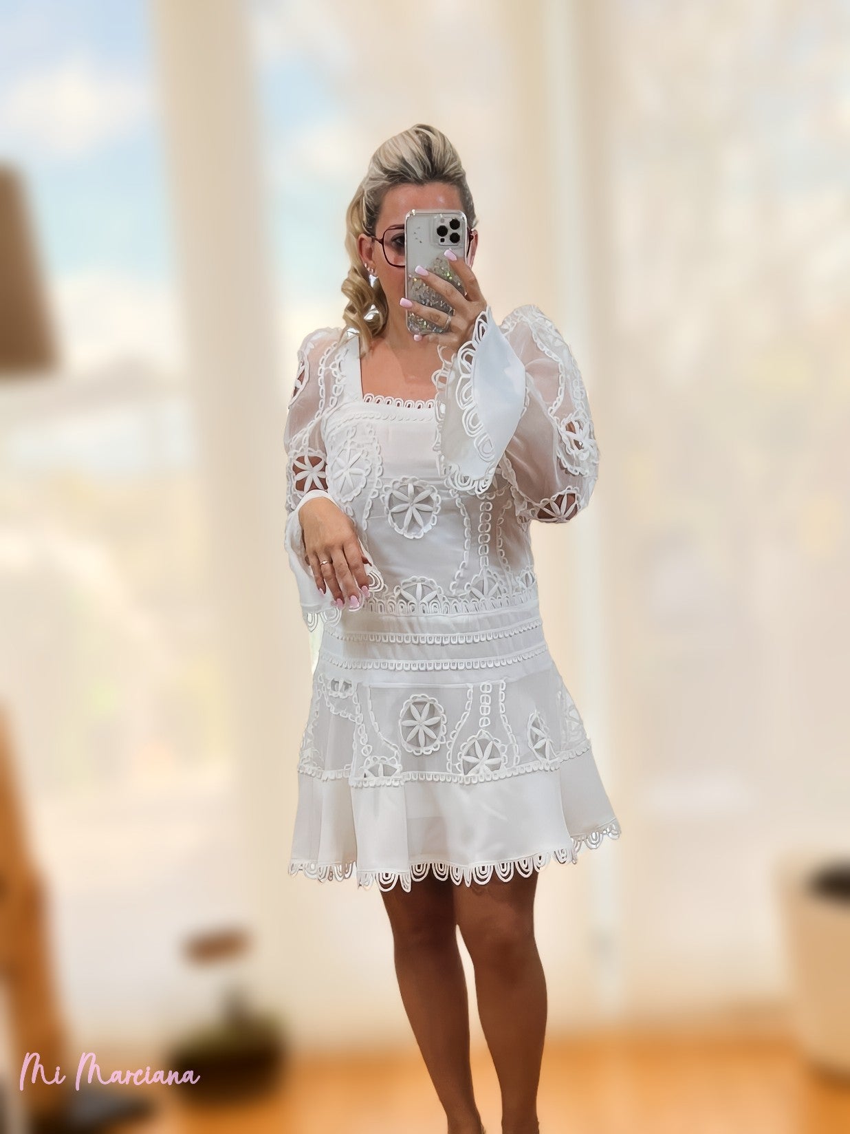 VESTIDO BORDADO BLANCO - Mi Marciana