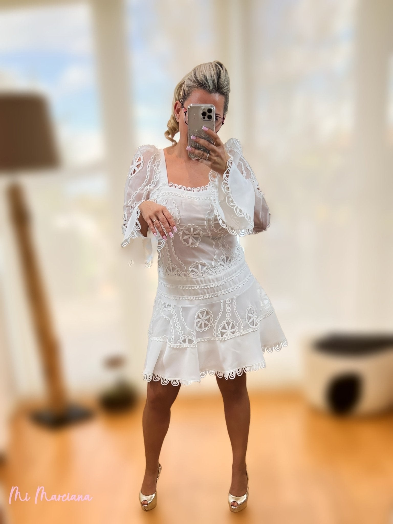 VESTIDO BORDADO BLANCO - Mi Marciana