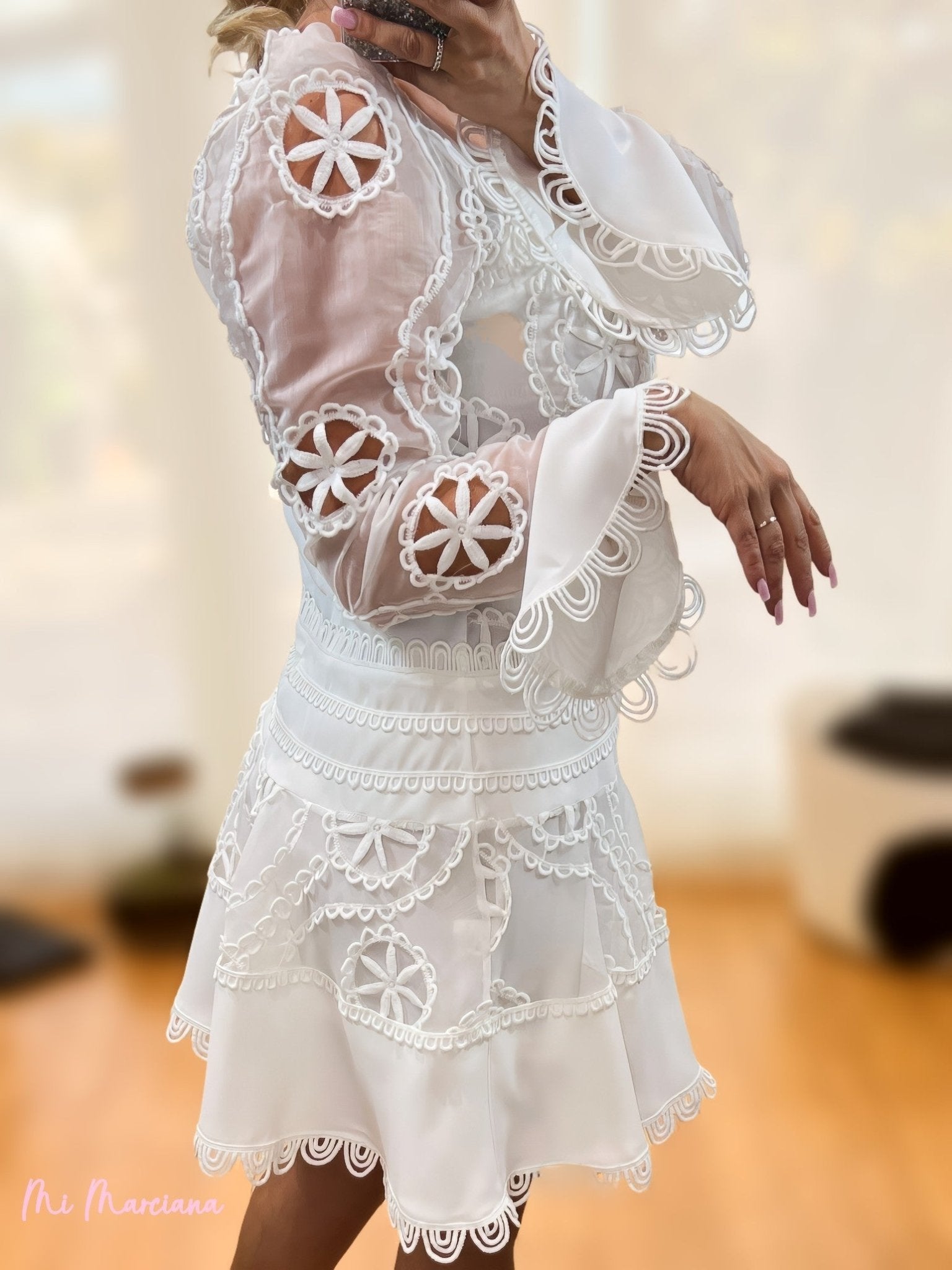 VESTIDO BORDADO BLANCO - Mi Marciana