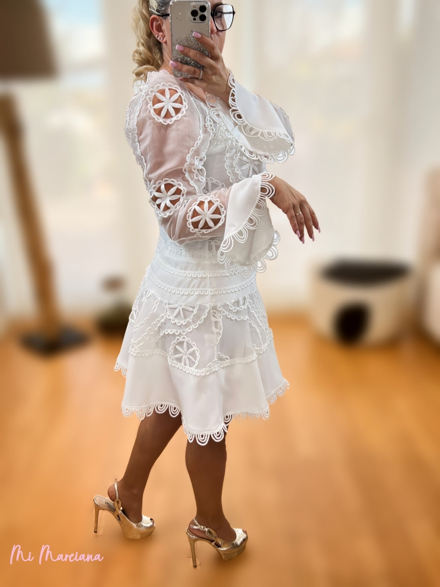 VESTIDO BORDADO BLANCO - Mi Marciana