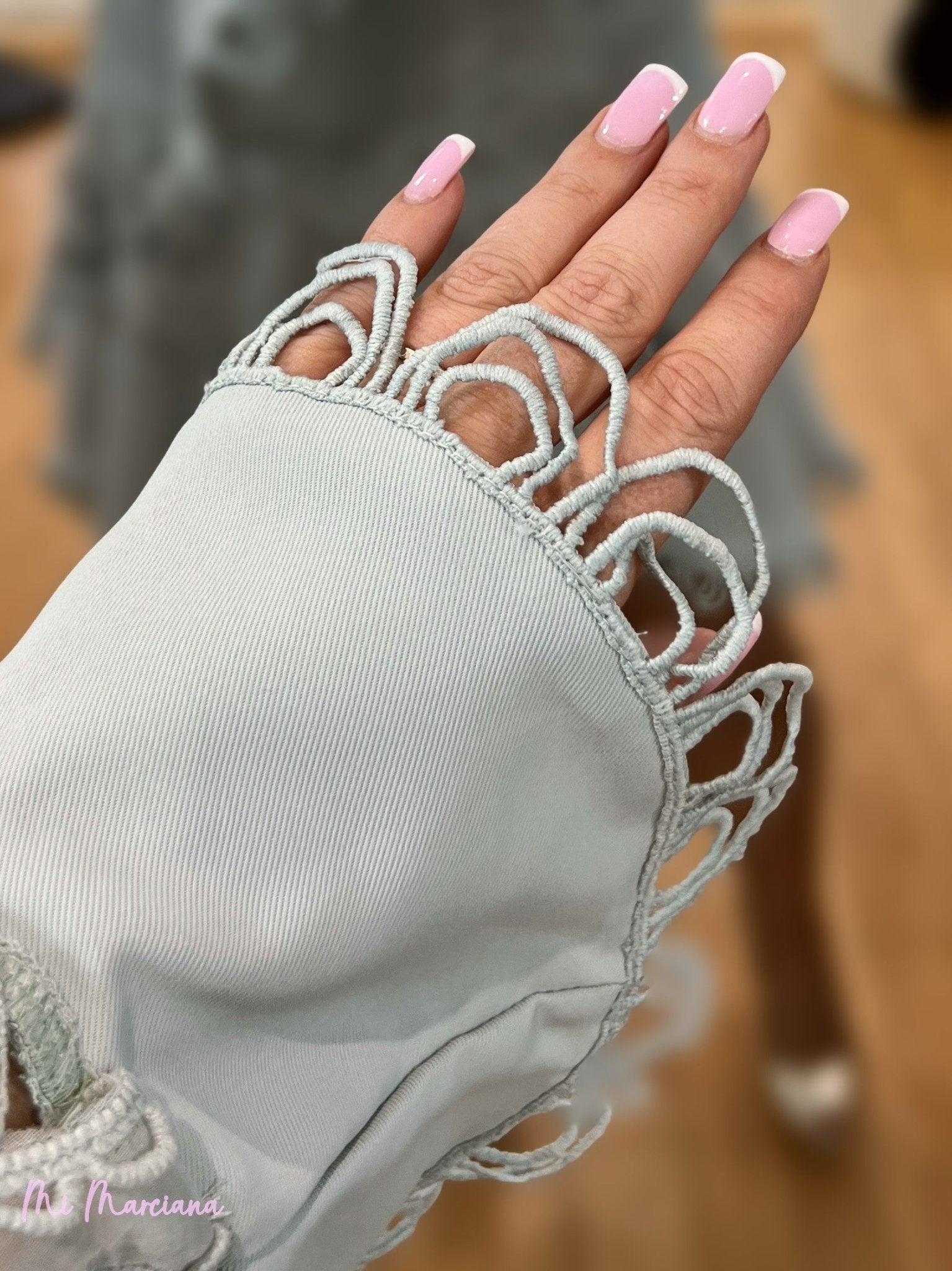 VESTIDO BORDADO VERDE AGUA - Mi Marciana