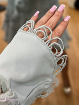 VESTIDO BORDADO VERDE AGUA - Mi Marciana