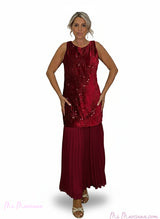 ABITO PLISSETTATO CON PAILLETTES COMBINATE