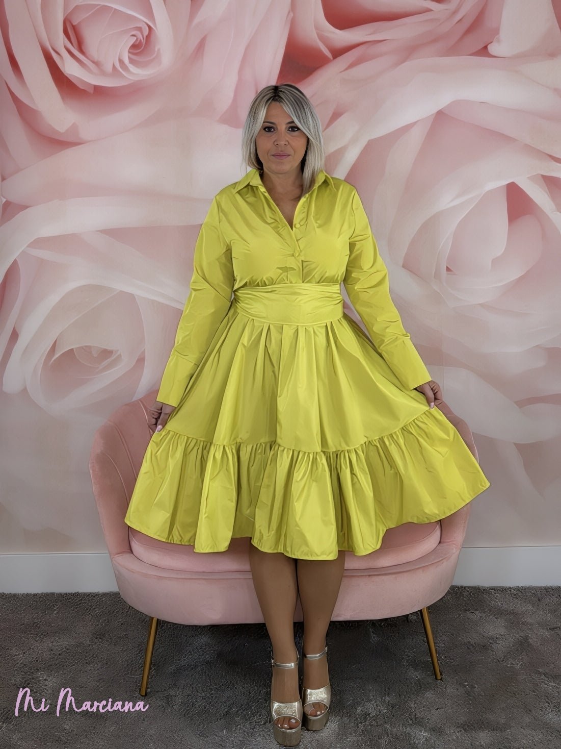 VESTIDO CAROLINA CORTO LIMA - Mi Marciana