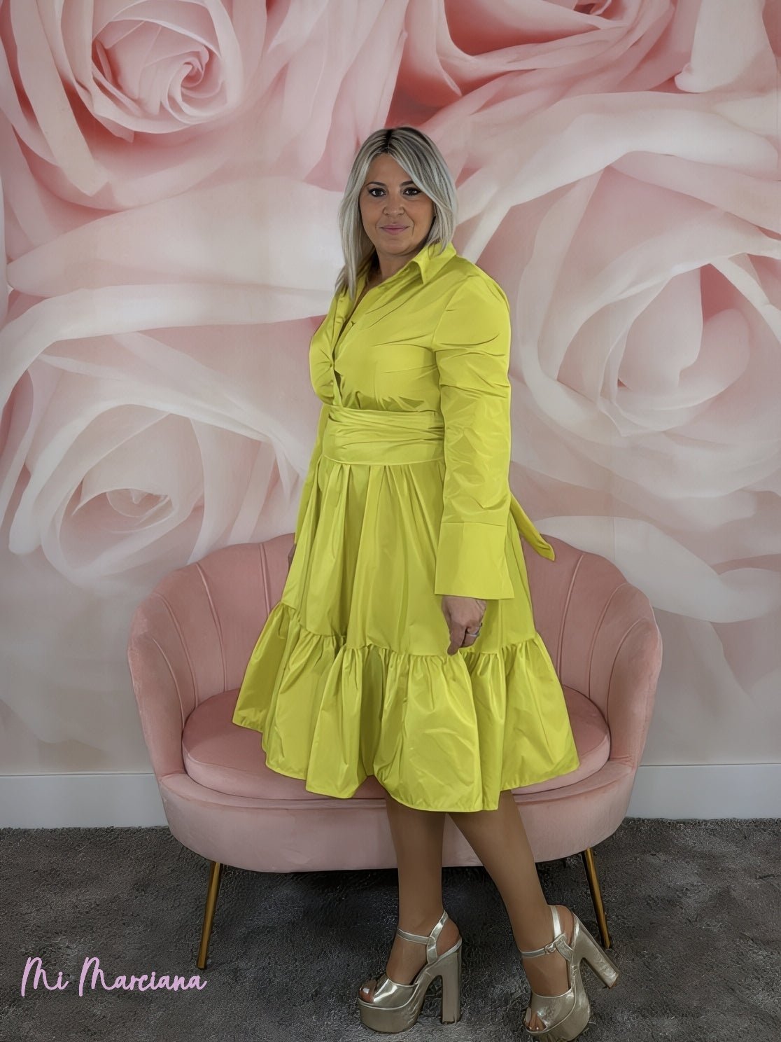 VESTIDO CAROLINA CORTO LIMA - Mi Marciana