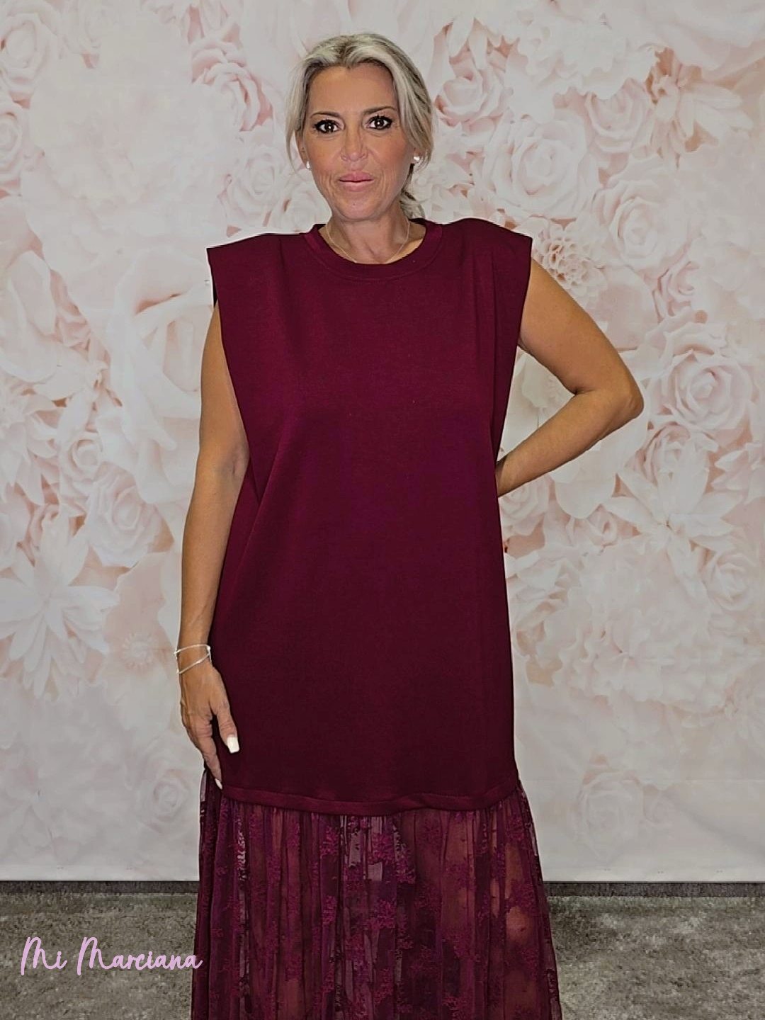 VESTIDO COMBINADO ENCAJE - Mi Marciana