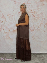 VESTIDO COMBINADO ENCAJE - Mi Marciana