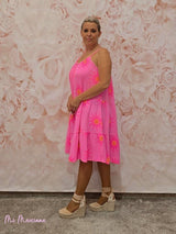 VESTIDO CORTO BAMBULA SOLES FUCSIA - Mi Marciana