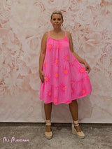 VESTIDO CORTO BAMBULA SOLES FUCSIA - Mi Marciana