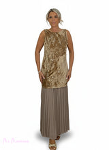 ABITO PLISSETTATO CON PAILLETTES COMBINATE