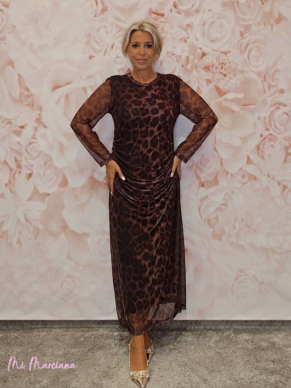 VESTIDO DRAPEADO ANIMAL PRINT JOT - Mi Marciana