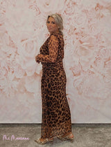 VESTIDO DRAPEADO ANIMAL PRINT JOT - Mi Marciana