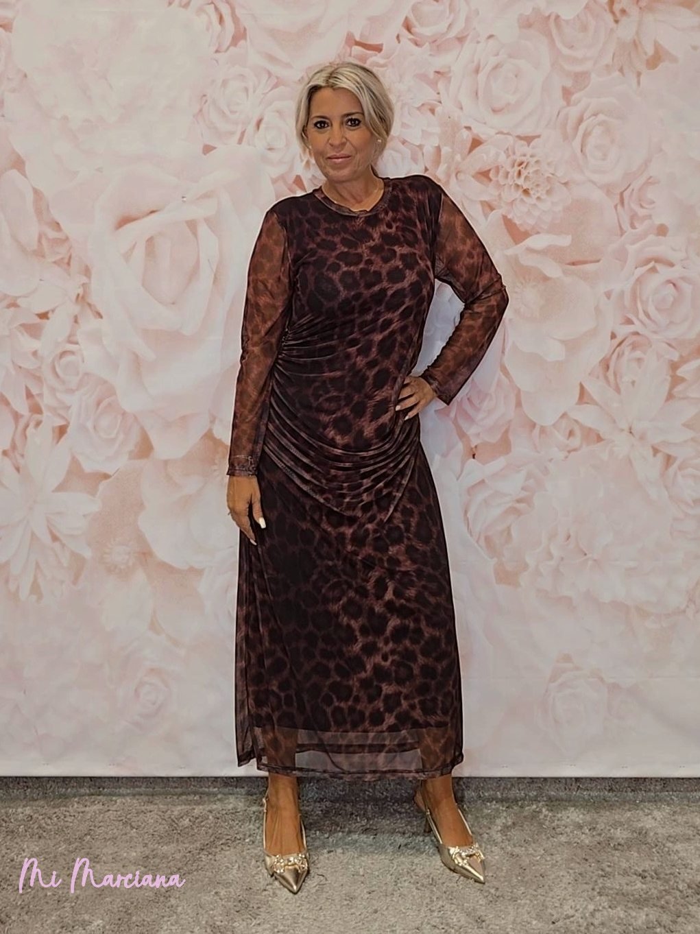 VESTIDO DRAPEADO ANIMAL PRINT JOT - Mi Marciana