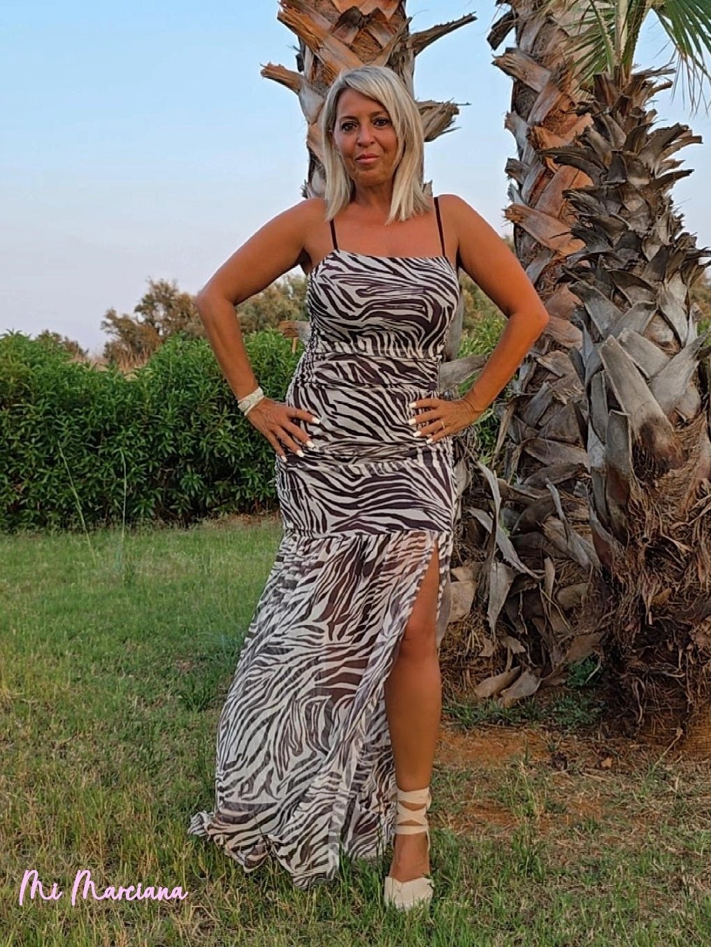 VESTIDO DRAPEADO TUL CEBRA - Mi Marciana