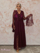 VESTIDO ENCAJE MANGAS VOLANTES - Mi Marciana