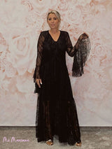 VESTIDO ENCAJE MANGAS VOLANTES - Mi Marciana