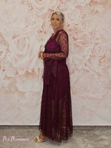 VESTIDO ENCAJE MANGAS VOLANTES - Mi Marciana