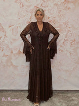 VESTIDO ENCAJE MANGAS VOLANTES - Mi Marciana