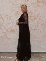 VESTIDO ENCAJE MANGAS VOLANTES - Mi Marciana