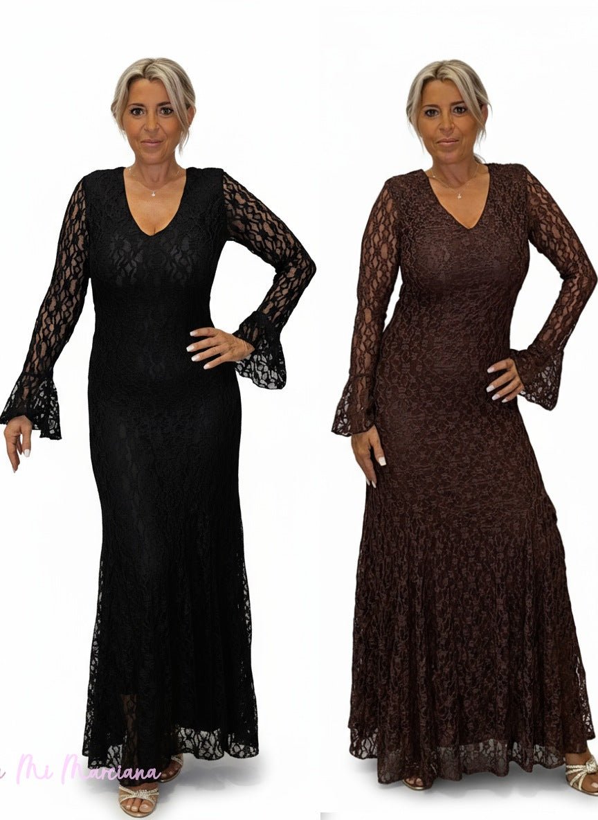 VESTIDO ENCAJE QUILLAS JOT - Mi Marciana