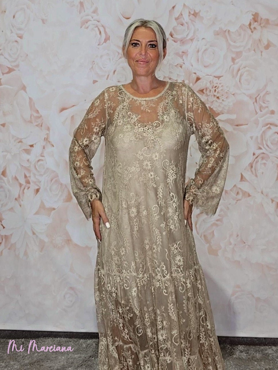 VESTIDO ENCAJE VOLANTE JOT - Mi Marciana