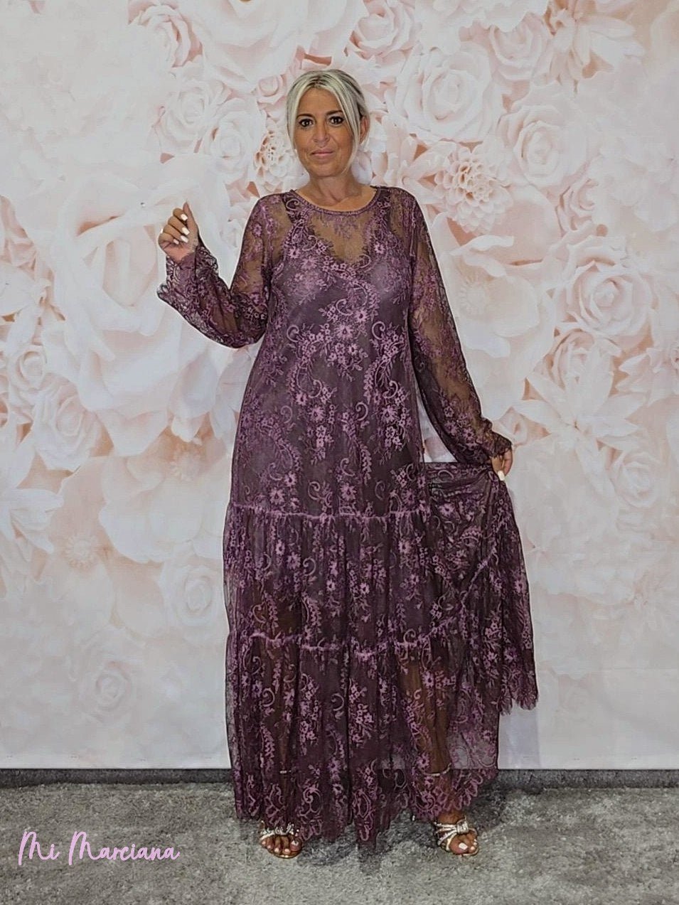 VESTIDO ENCAJE VOLANTE JOT - Mi Marciana