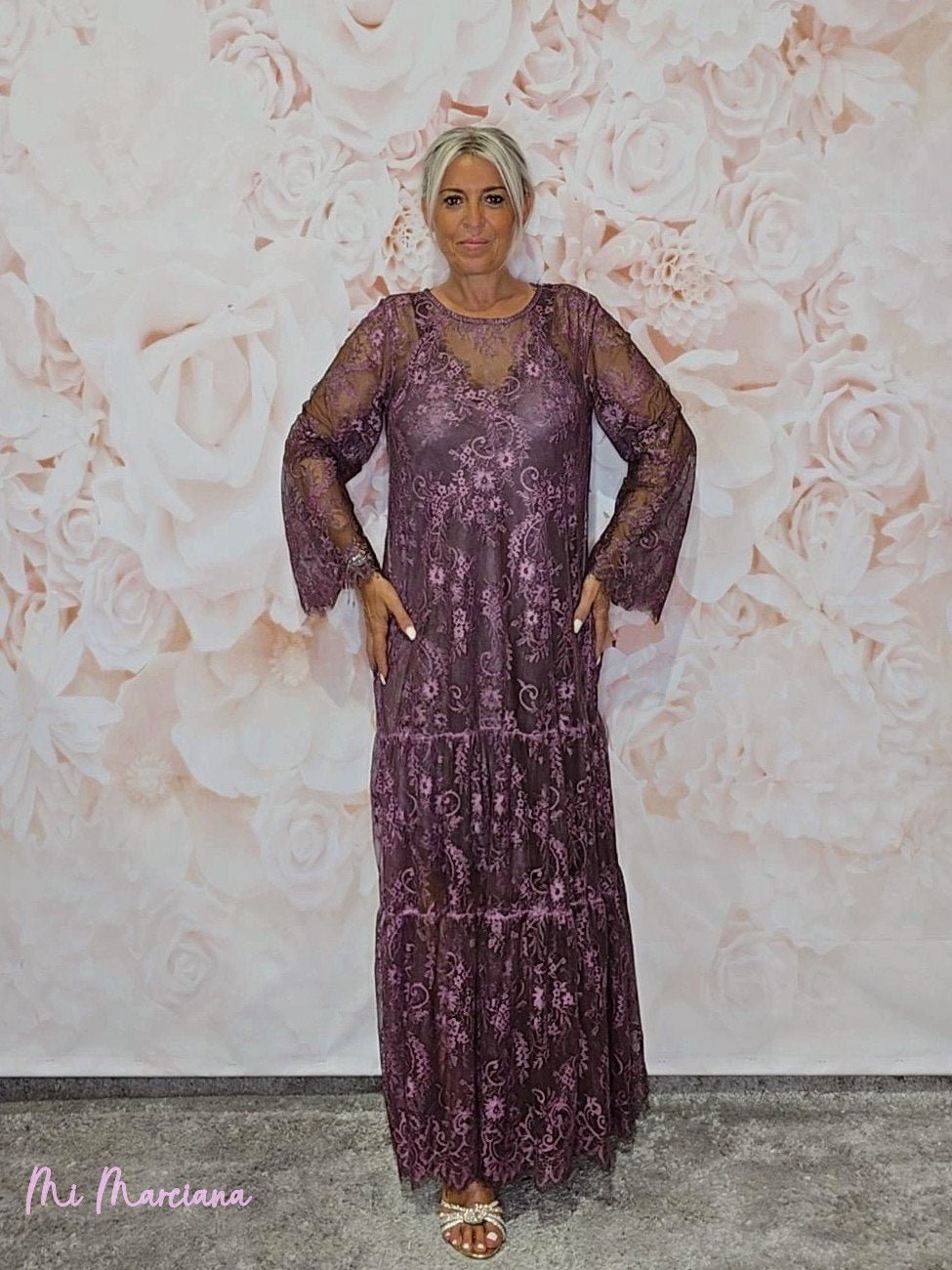 VESTIDO ENCAJE VOLANTE JOT - Mi Marciana