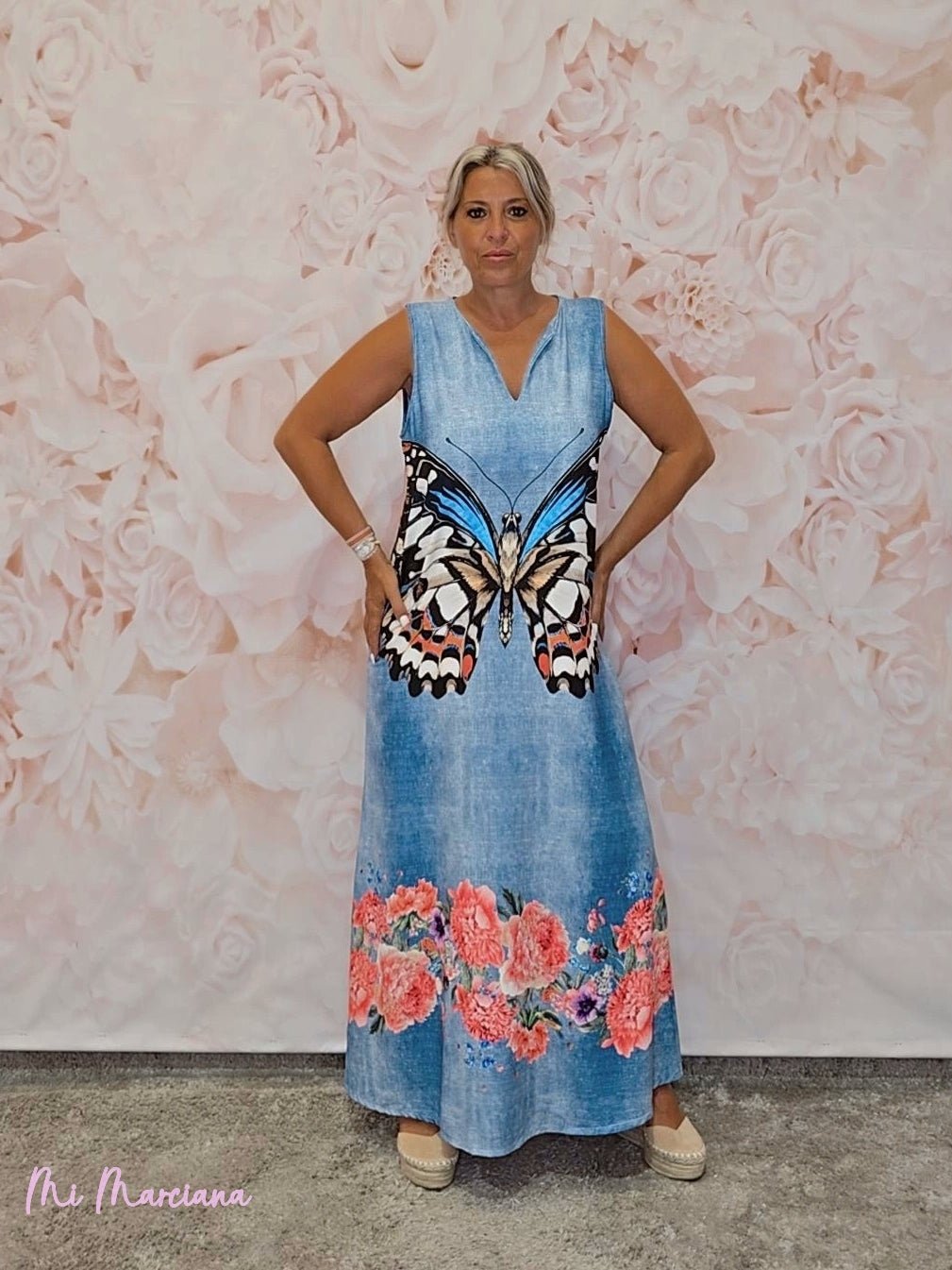 VESTIDO ESTAMPADO MARIPOSA - Mi Marciana