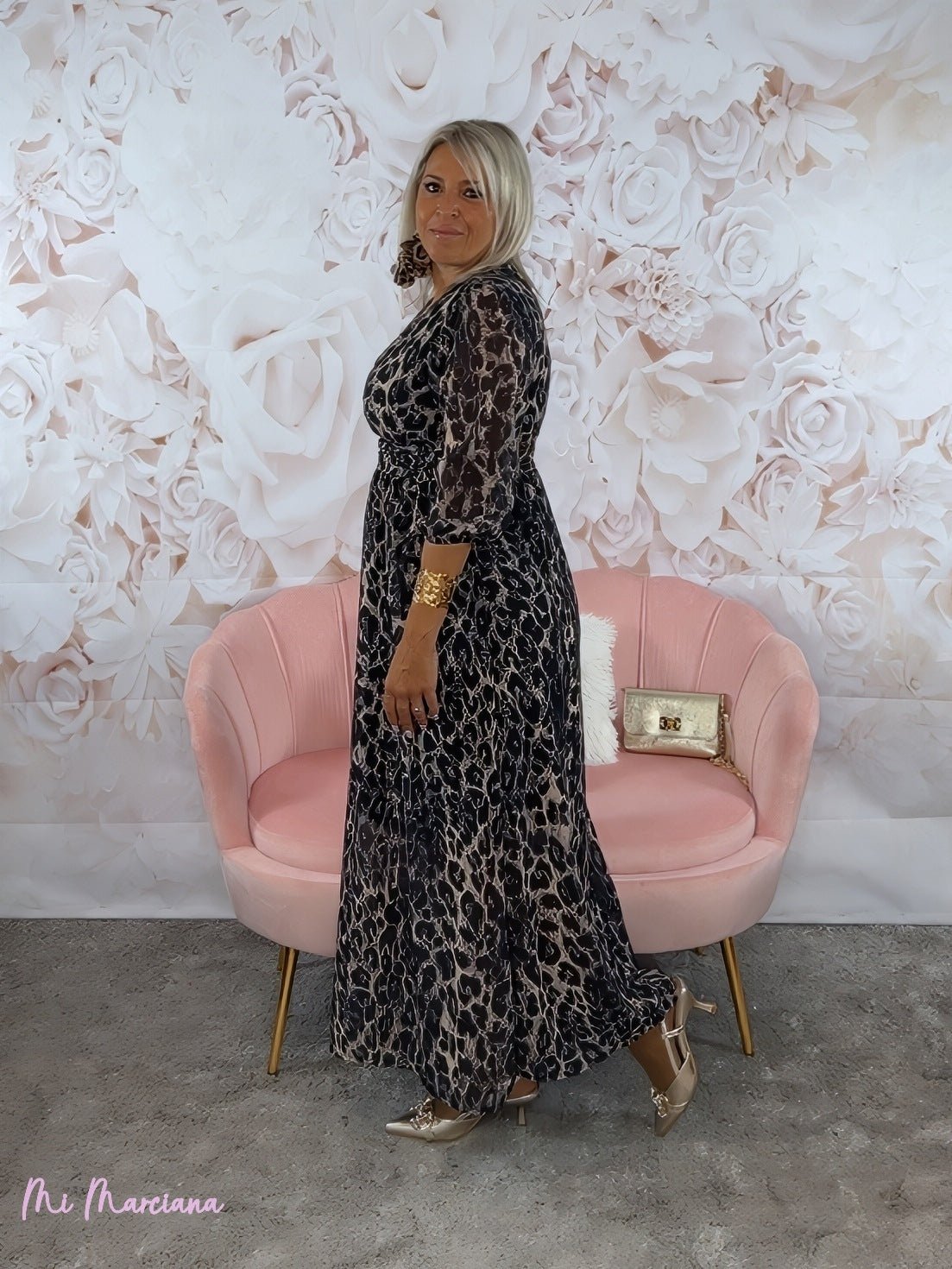 VESTIDO GASA ANIMAL PRINT LEOPARDO - Mi Marciana