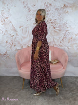 VESTIDO GASA ANIMAL PRINT LEOPARDO - Mi Marciana
